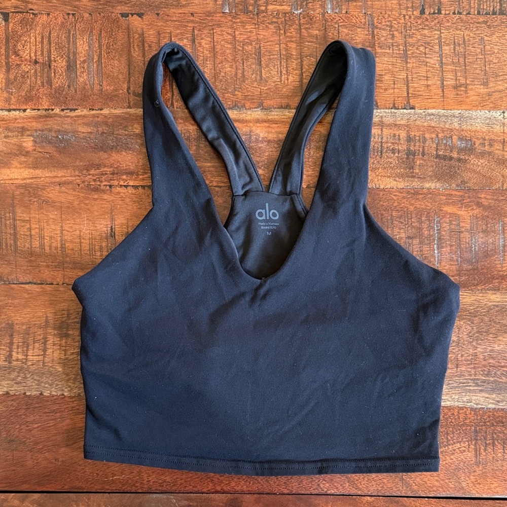 ALO Yoga Black Sports Bra Crop Top Tank Top